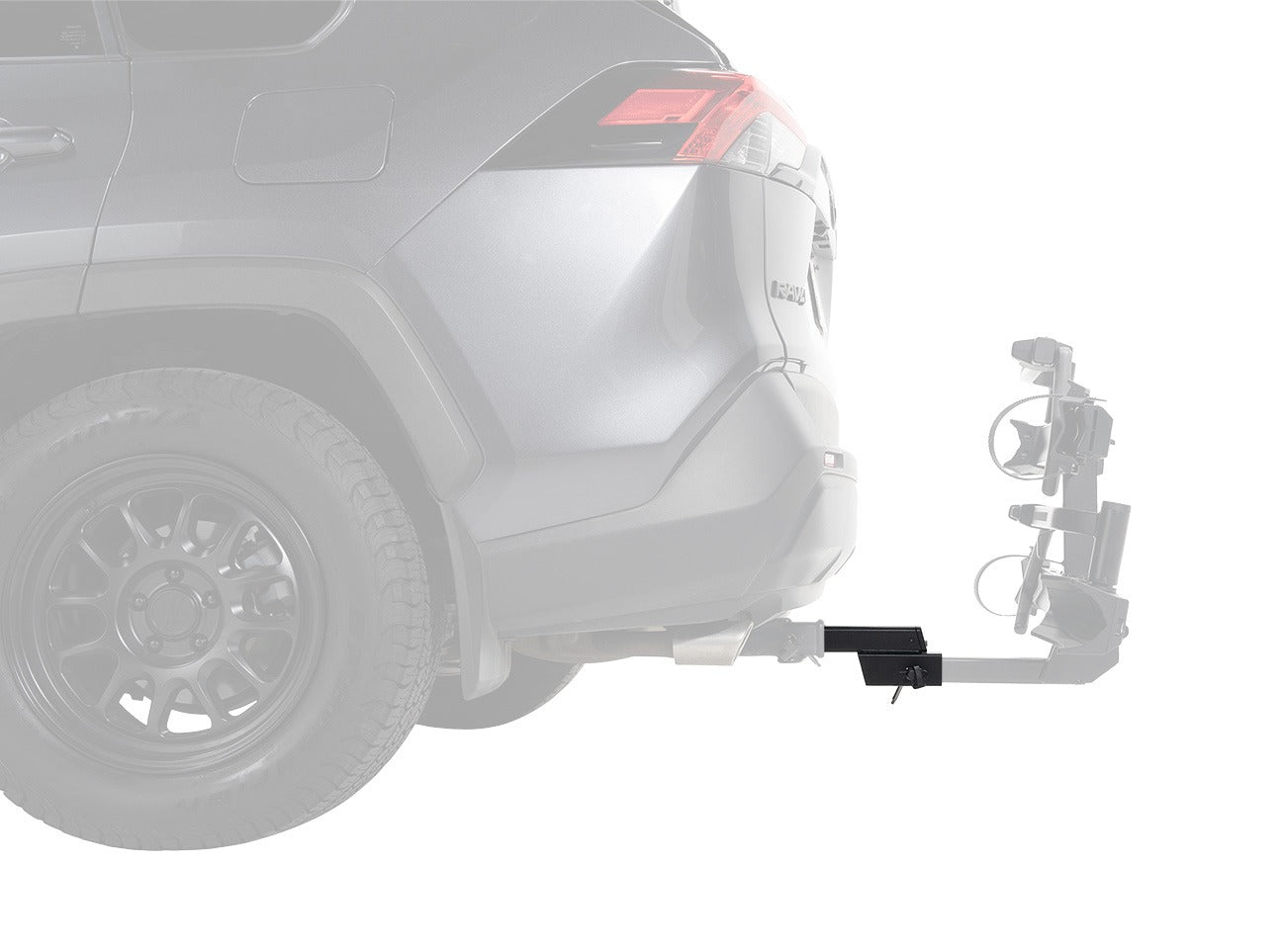 Tow hitch on a vehicle with a white background