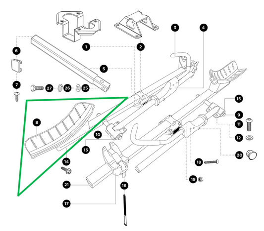 Thule T2 Classic Wheel Tray - 1500056136 - genuine Thule replacement part