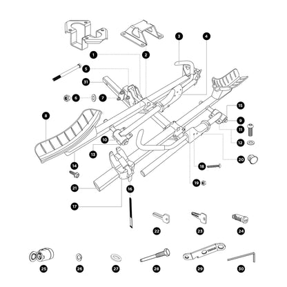 Thule T2 Classic Wheel Tray - 1500056136 - Thule T2 Classic parts diagram