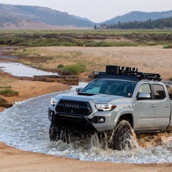 Truck crossing a river