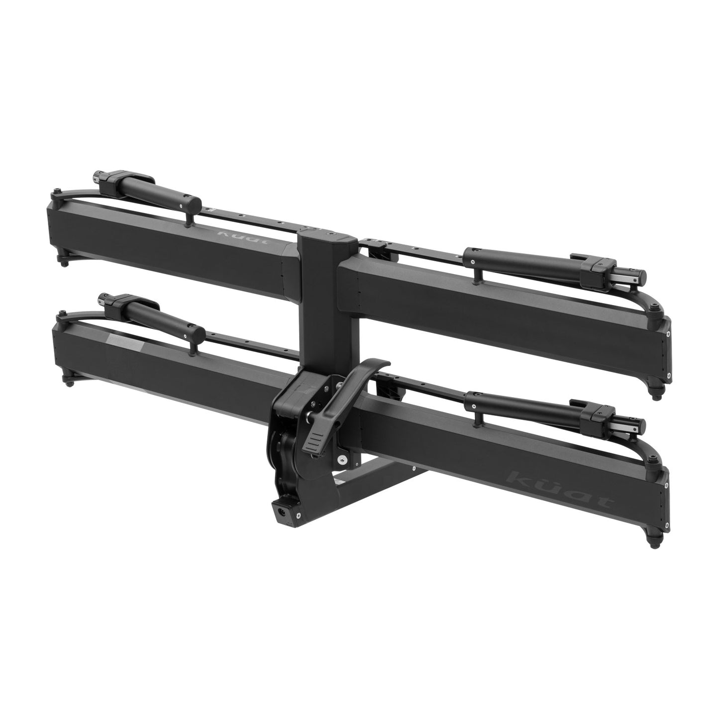 Black Kuat bike rack on a white background.