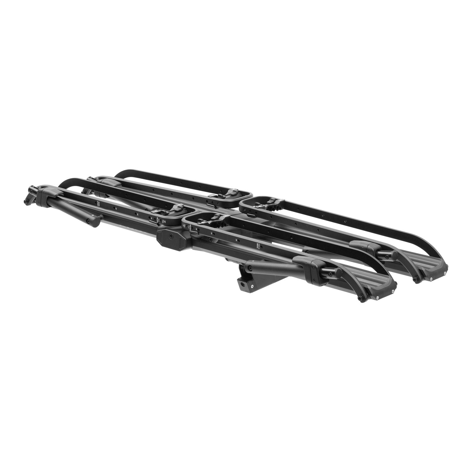 Black metal Kuat bike rack on a white background