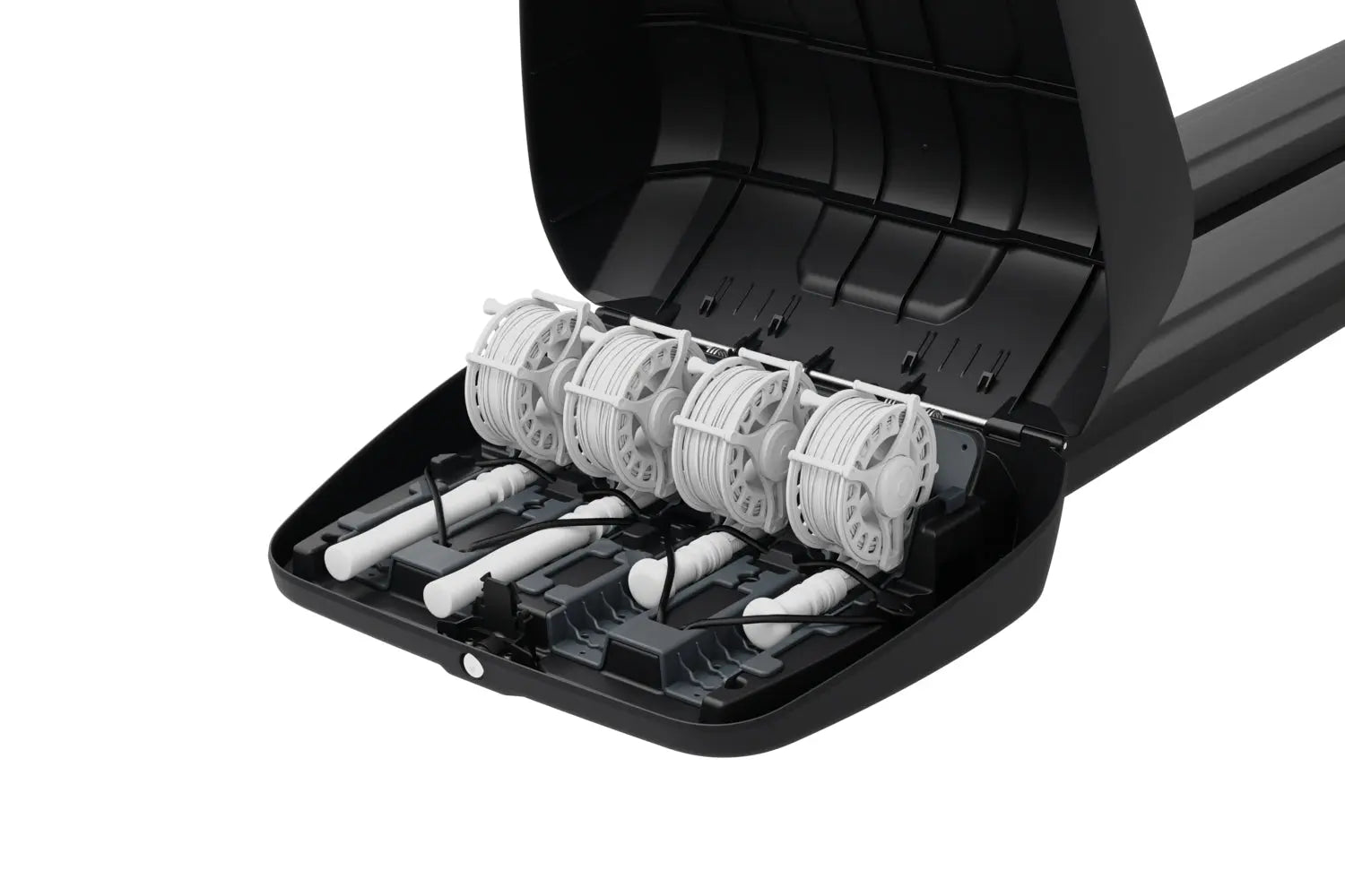 Black rod holder on a white background