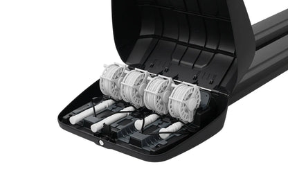 Black rod holder on a white background