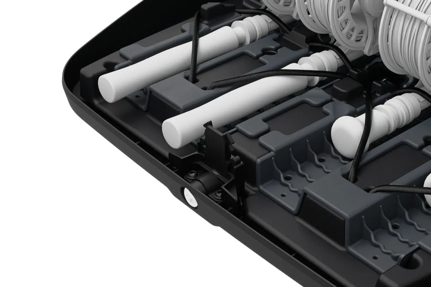 close up of rod securing system