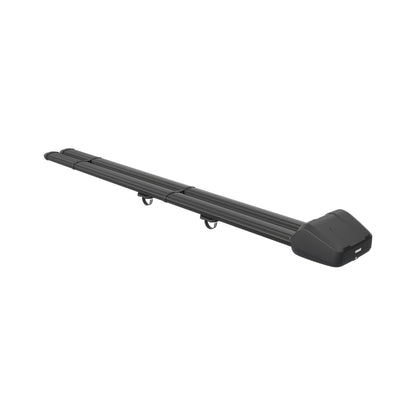 Black car roof rack on a white background