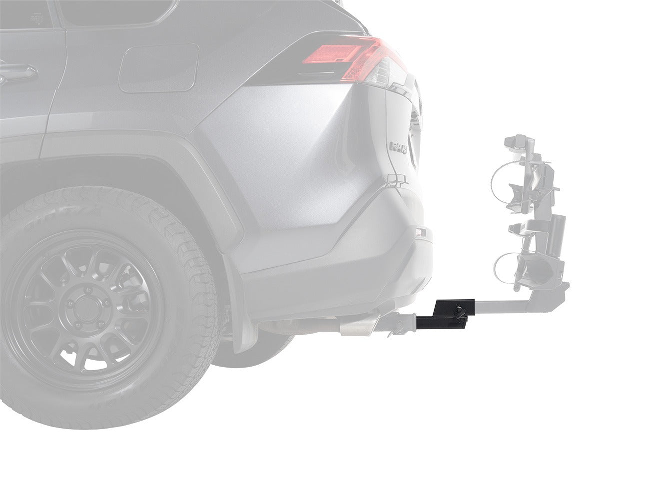 Tow hitch on a vehicle with a white background