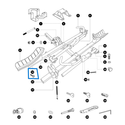 Thule T2 Classic Lock Housing (cylinder not included) - 1500056209 - Thule T2 Classic parts diagram